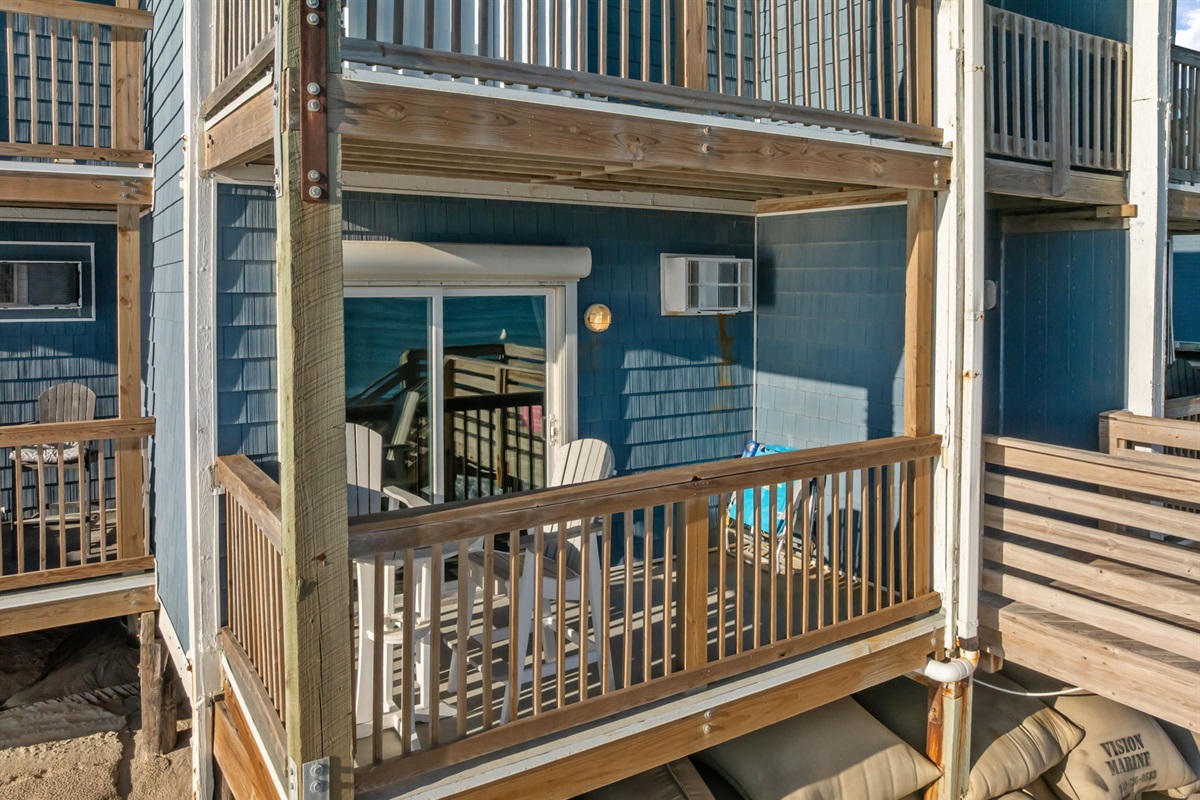 Spacious Balcony for hanging out and watching the dolphins!