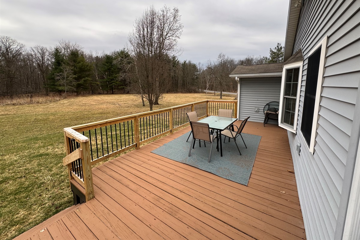 Back deck overlooking the yard