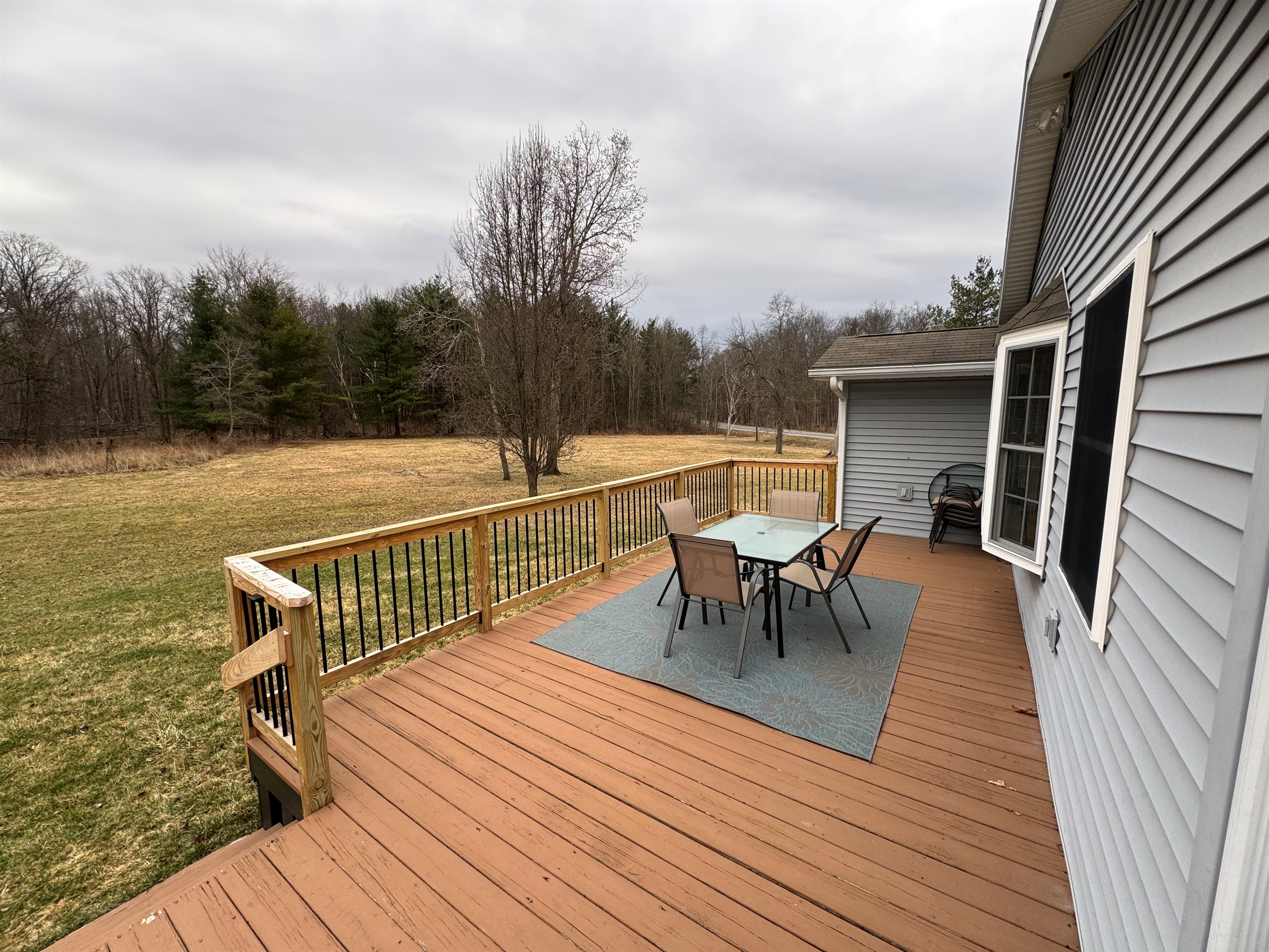 Back deck overlooking the yard