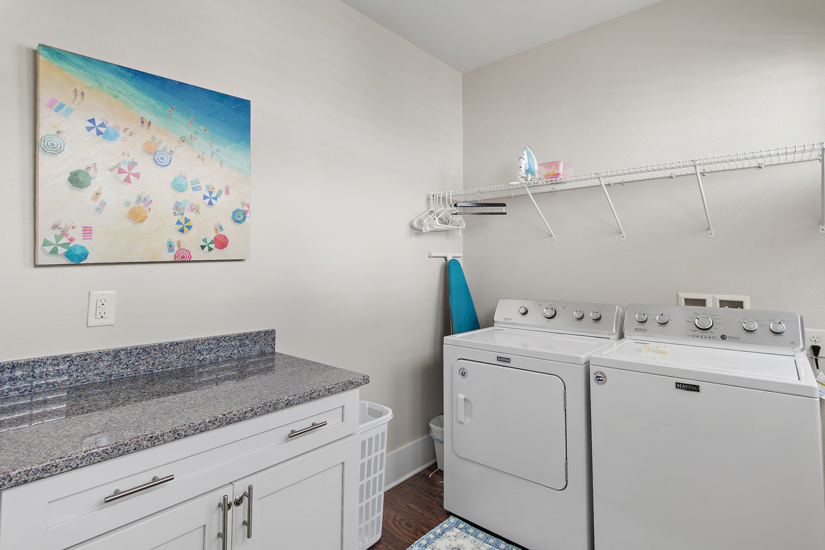 Enjoy the convenience of an in home washer and dryer, making longer stays easy and comfortable.