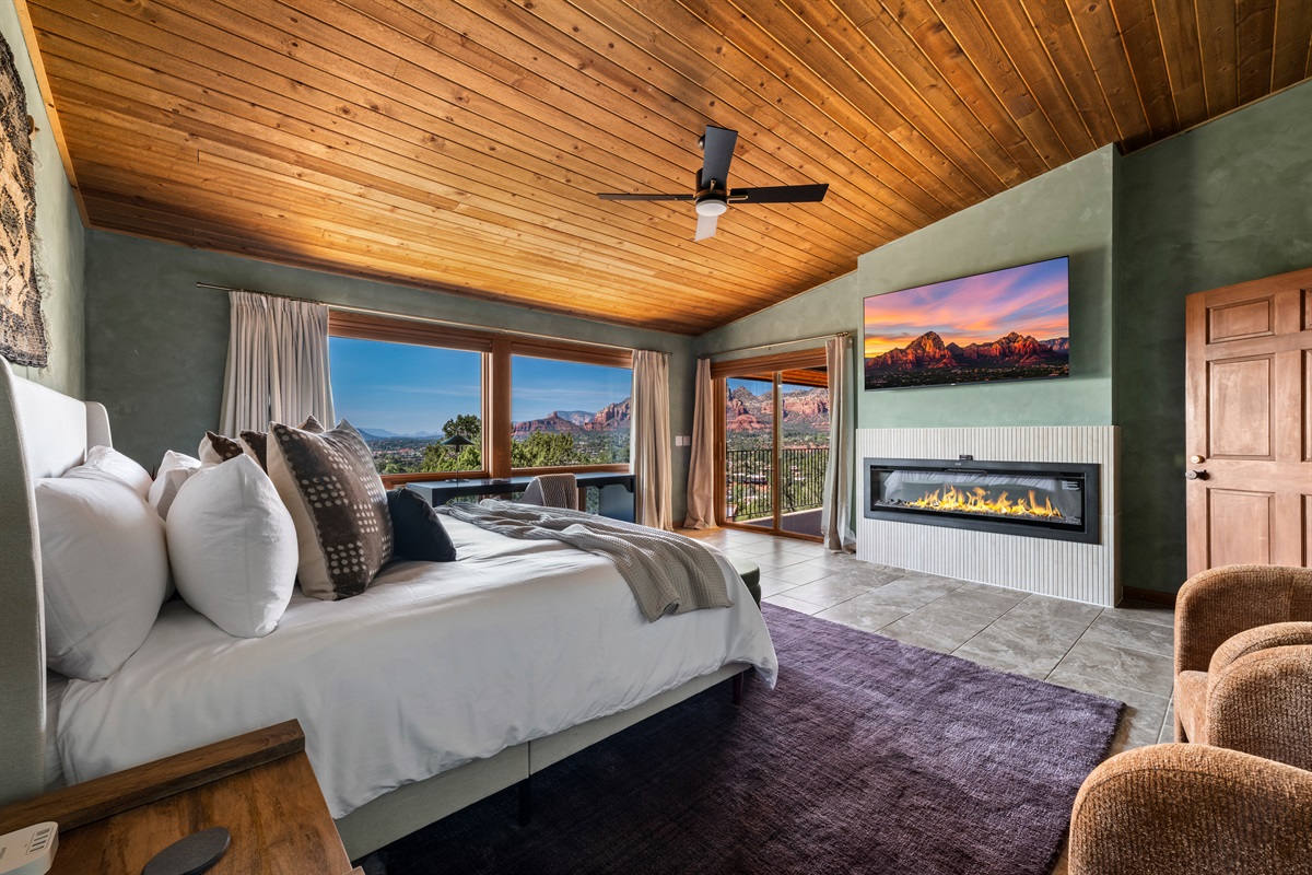Master King Bedroom 1
Unwind in the master suite with fireplace and direct access to the balcony.