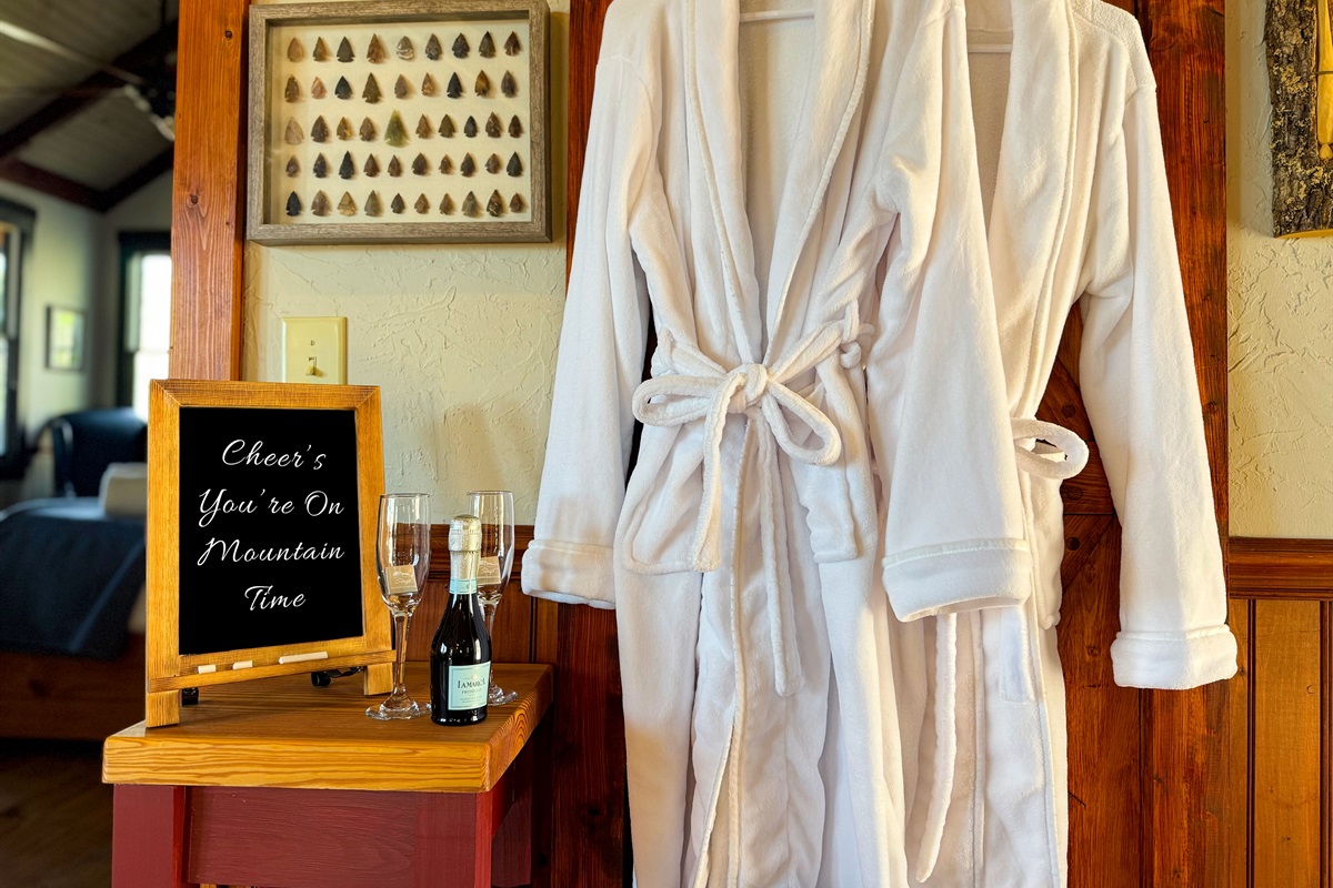 Cheer's! Mountain time means time to relax. Have a toast on us if you choose!