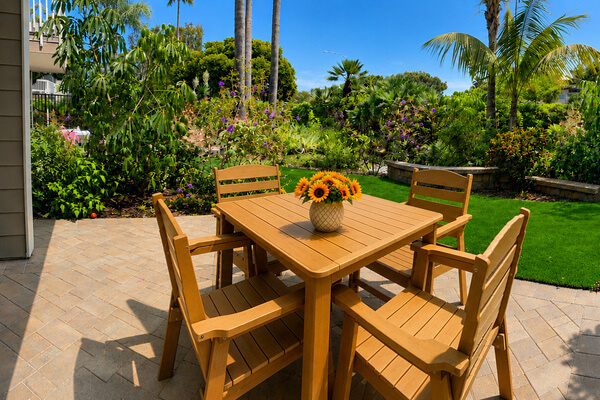 Gated garden area shared with three neighboring condos