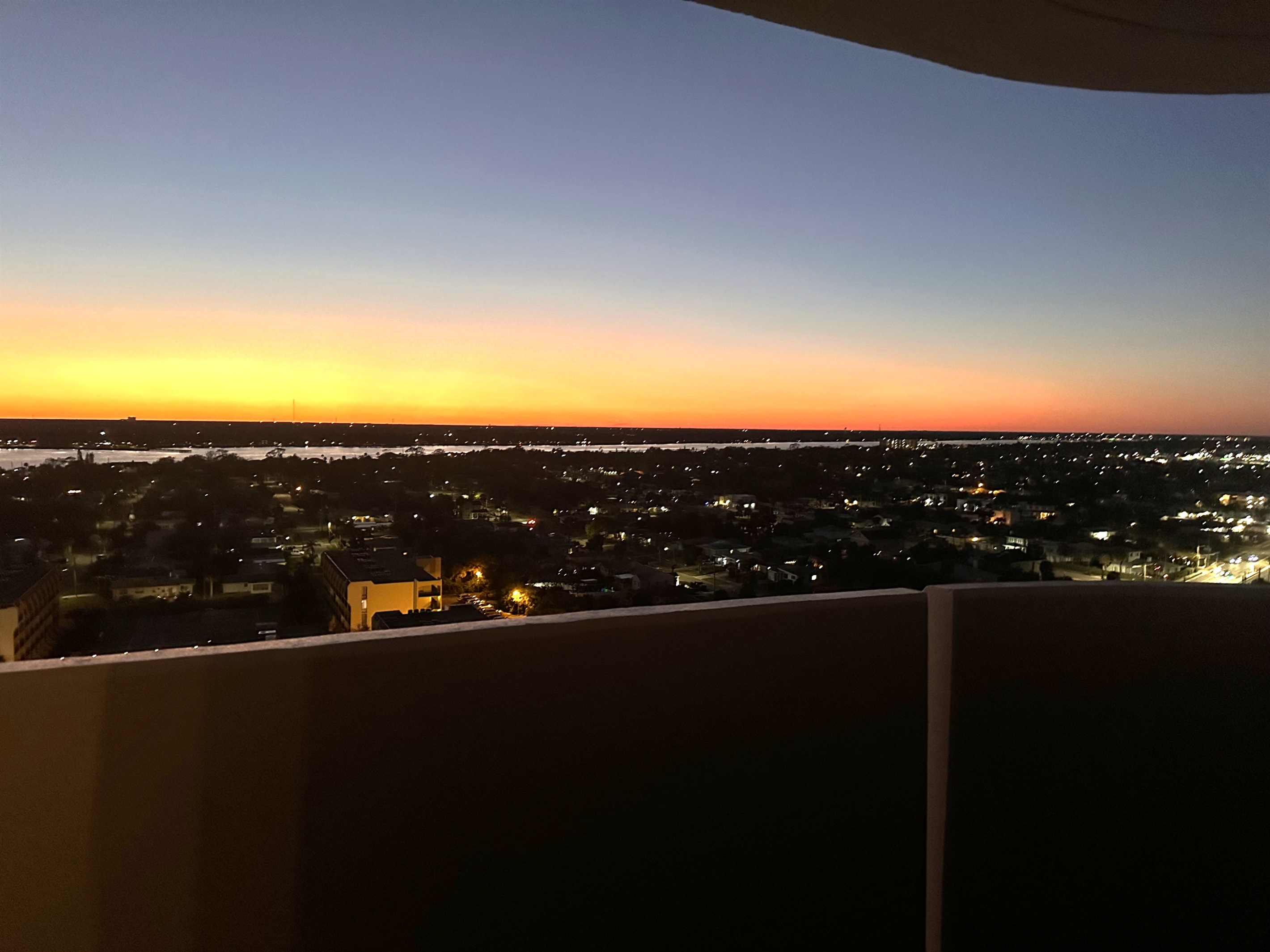 Sunset view over the Halifax River on the other balcony