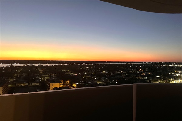 Sunset view over the Halifax River on the other balcony