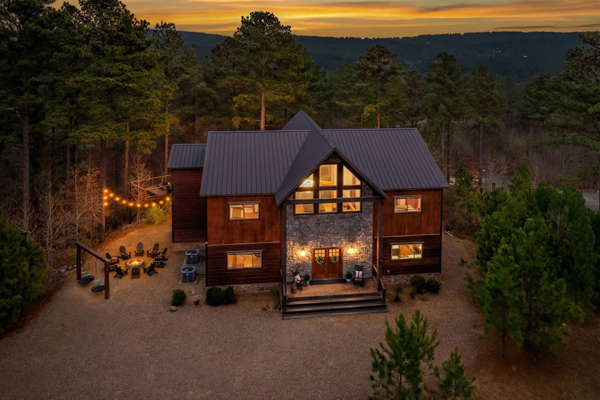 Perched on two acres with beautiful views of the surrounding ridge. 