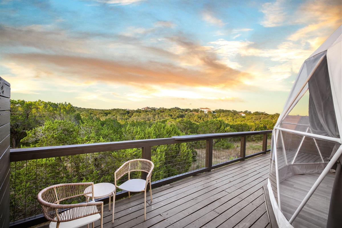 Unwind with endless Hill Country views, the perfect backdrop for coffee at sunrise or wine at sunset.