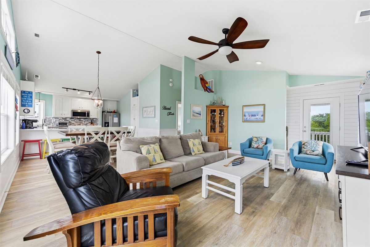 Coastal living at its best with an airy reverse floor plan