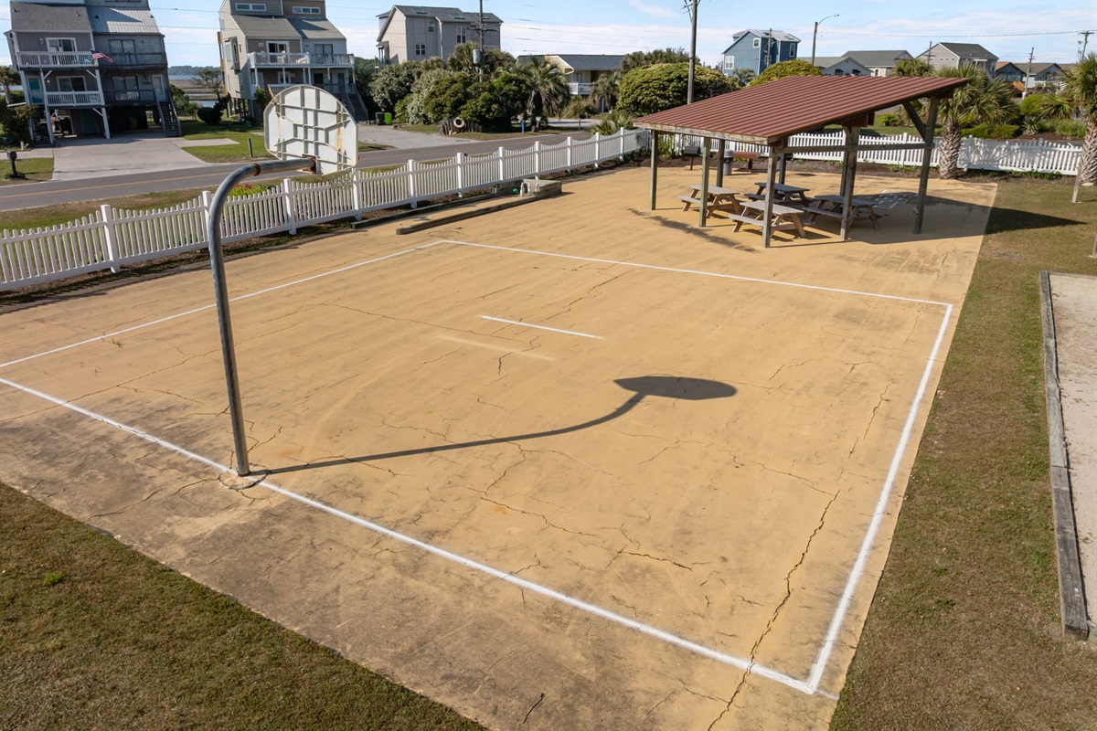 Shoot some hoops or relax under the shaded picnic pavilion just steps away