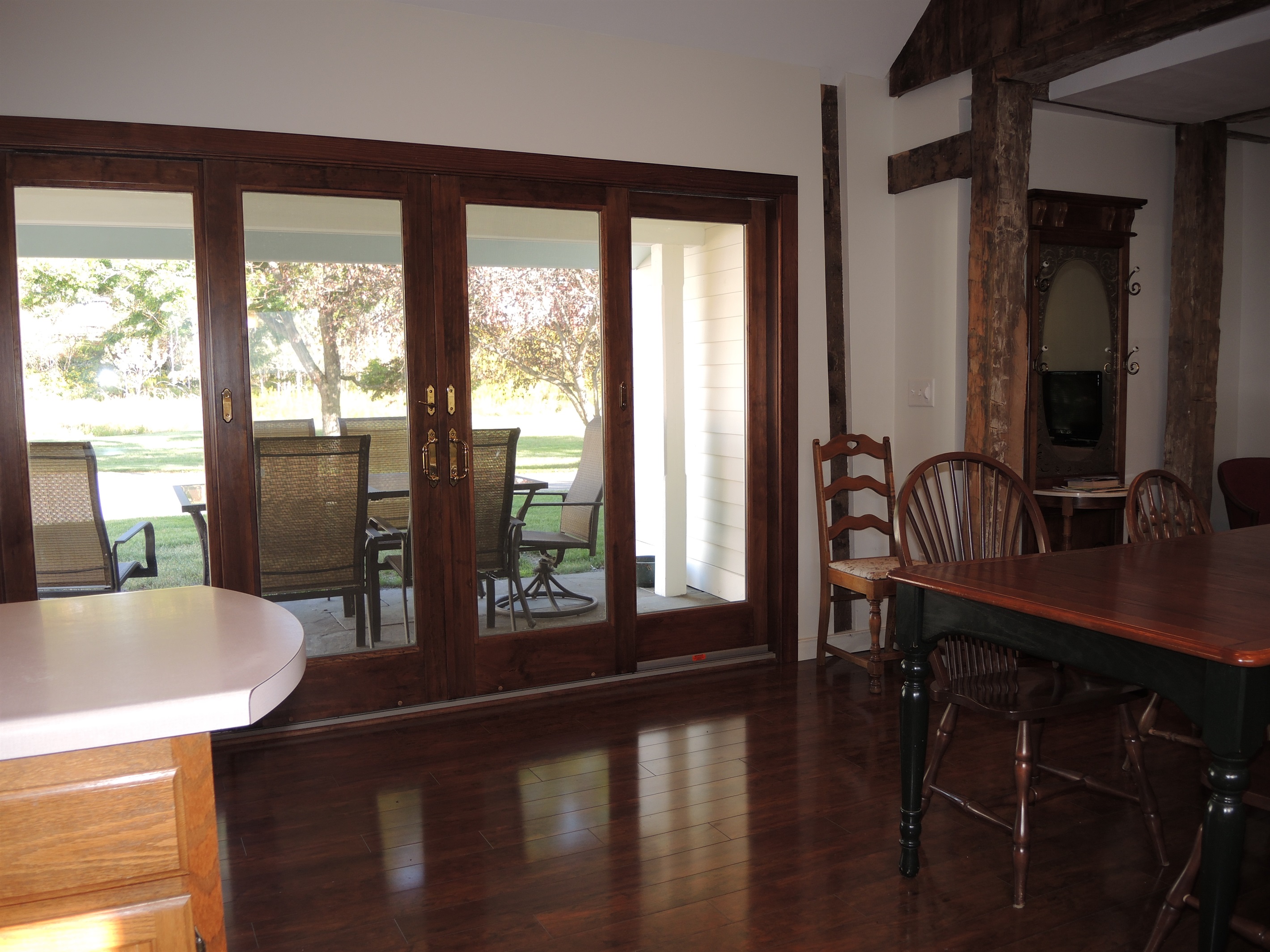 Easy outside access through the sliding glass doors.