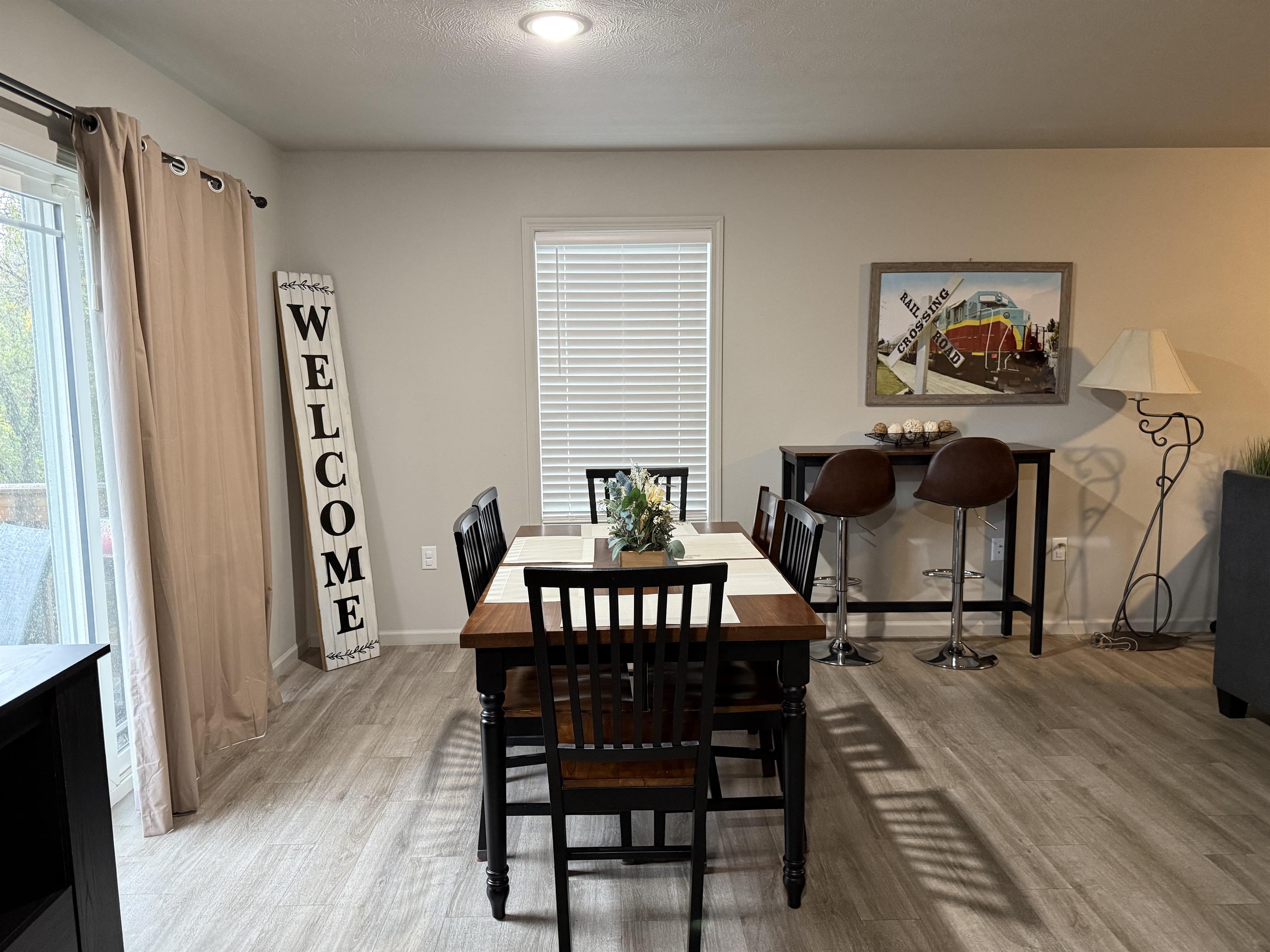 Dining Room with patio door off of kitchen