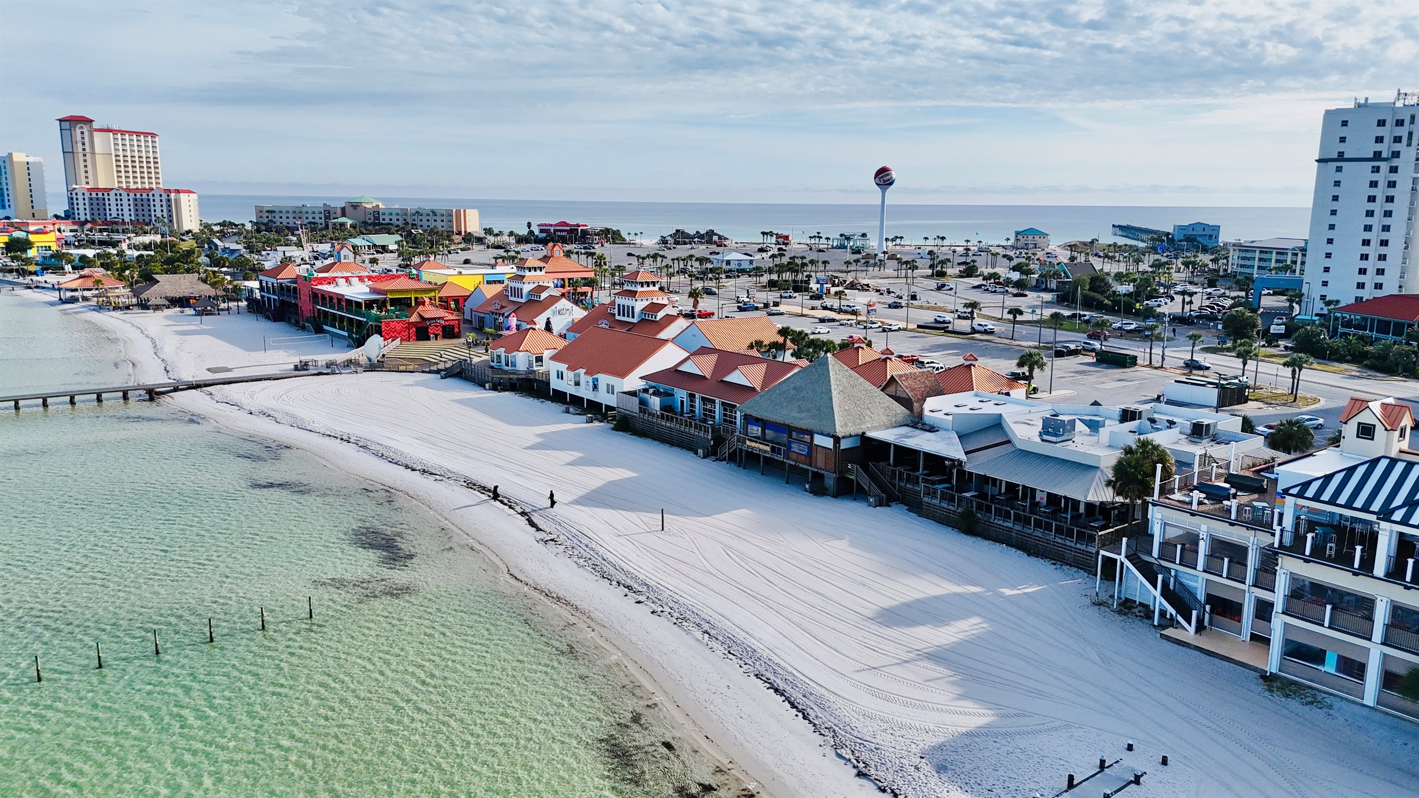 Pensacola Beach Boardwalk. Senior Frogs, The Wharf, and many more amazing establishments