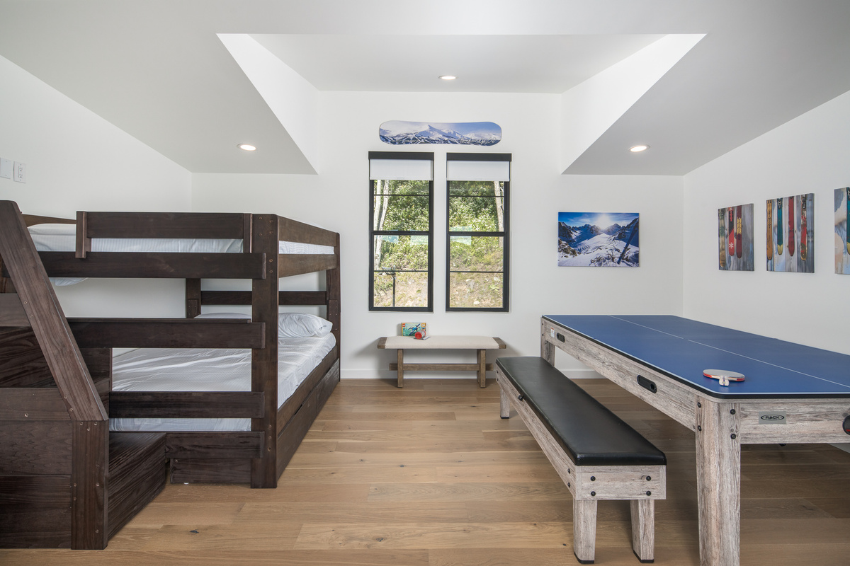 Queen over queen adult bunk beds.