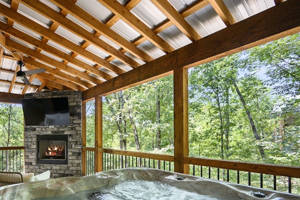 Our hot tub is perfectly placed to enjoy the beautiful surroundings 