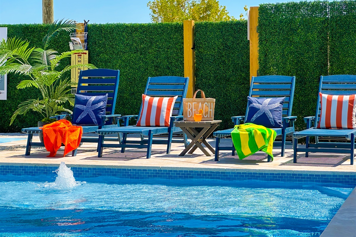 Or bask in the sun on the sun chairs.