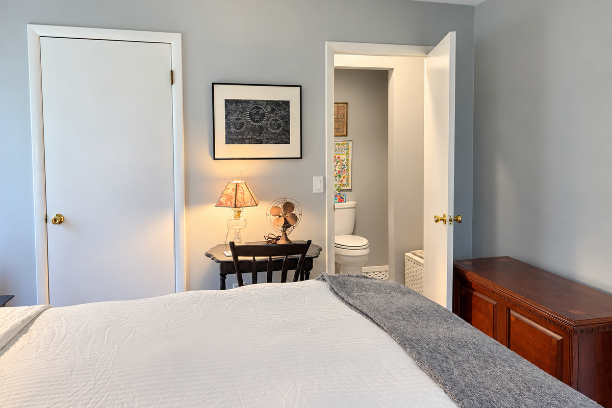 Half bath entrance in the king bedroom.