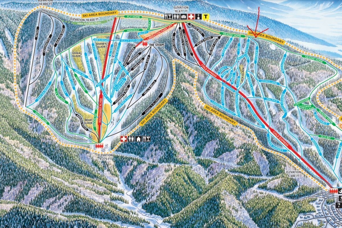 Ski slopes diagram