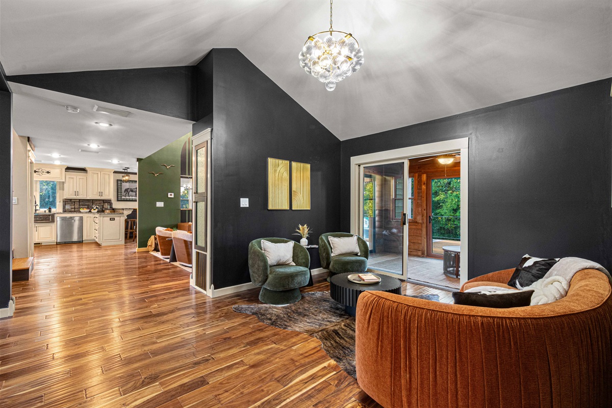 Open concept with the two living rooms, kitchen, and sun room...something for everyone.