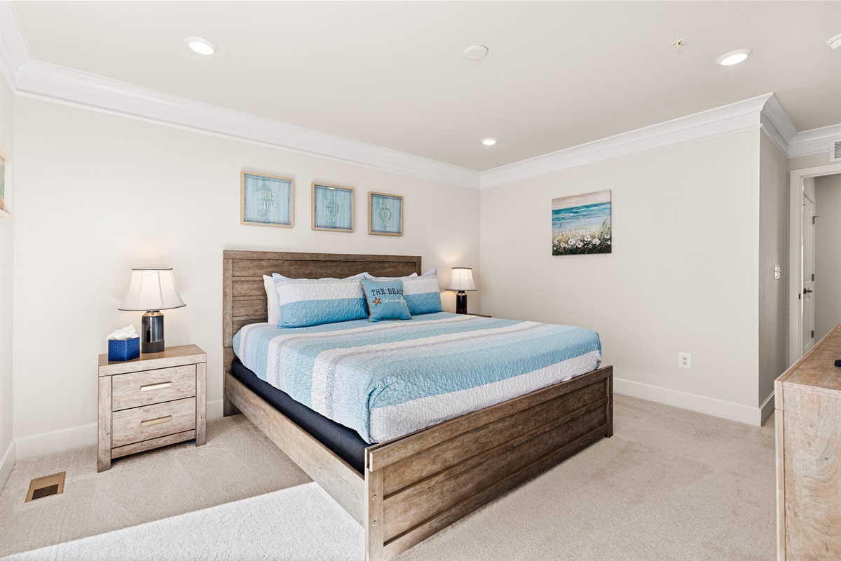 King Bedroom #1 with massive closet space and pack n play.