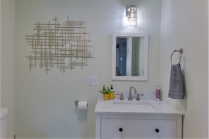 Bathroom sink and vanity with mirror