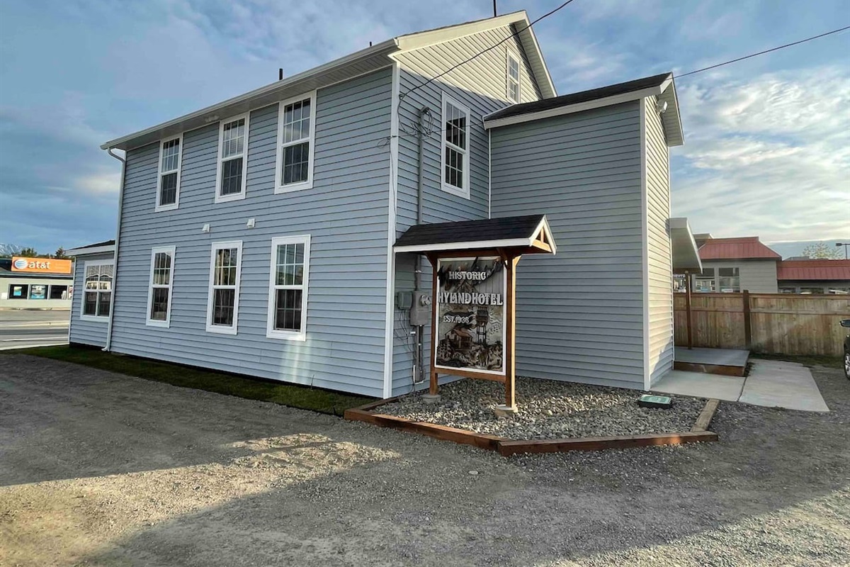 Rear view of the Hyland Hotel building