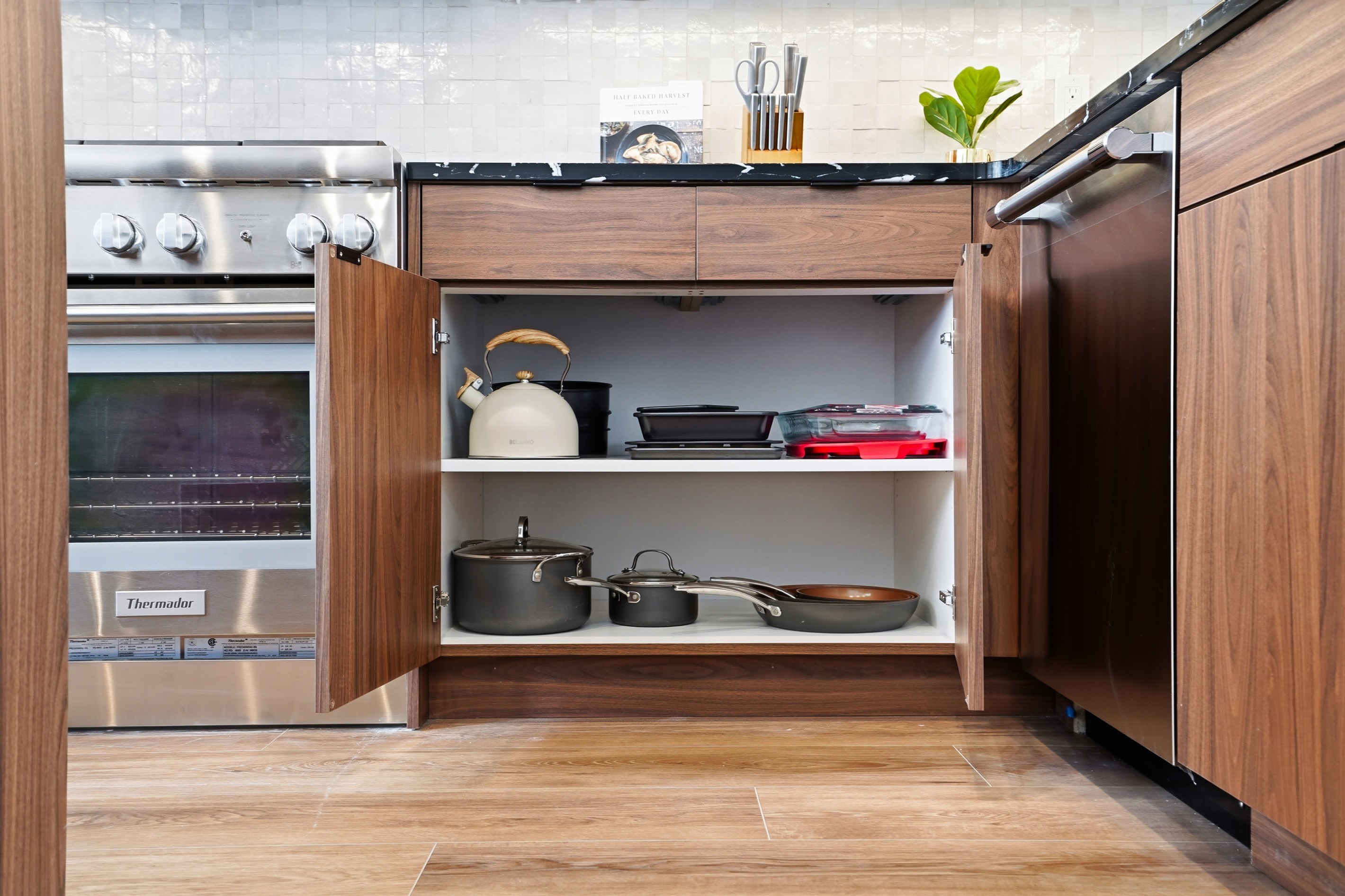 Find Every Essential Pans and Utensils in Our Fully Stocked Drawers