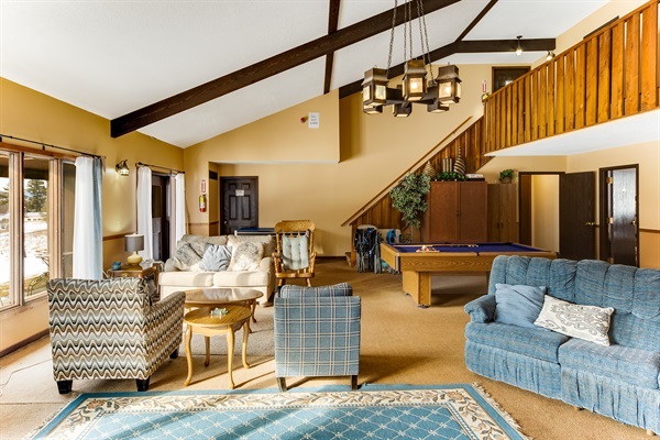 The Great Room also features a game cabinet with a horde of family-friendly board games.