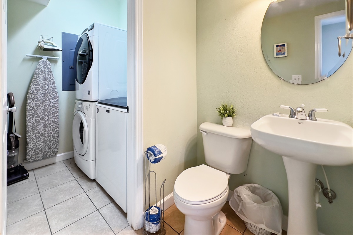 Main floor bathroom and Laundry Room