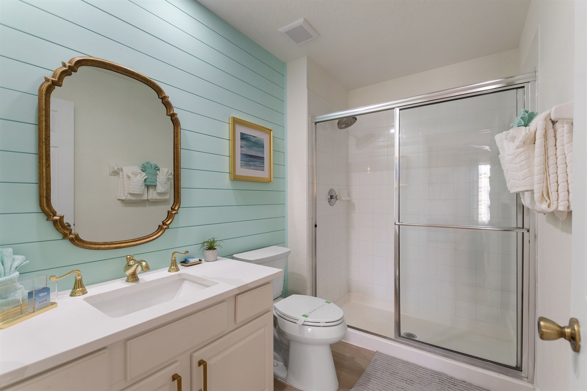 Upstairs front master bathroom