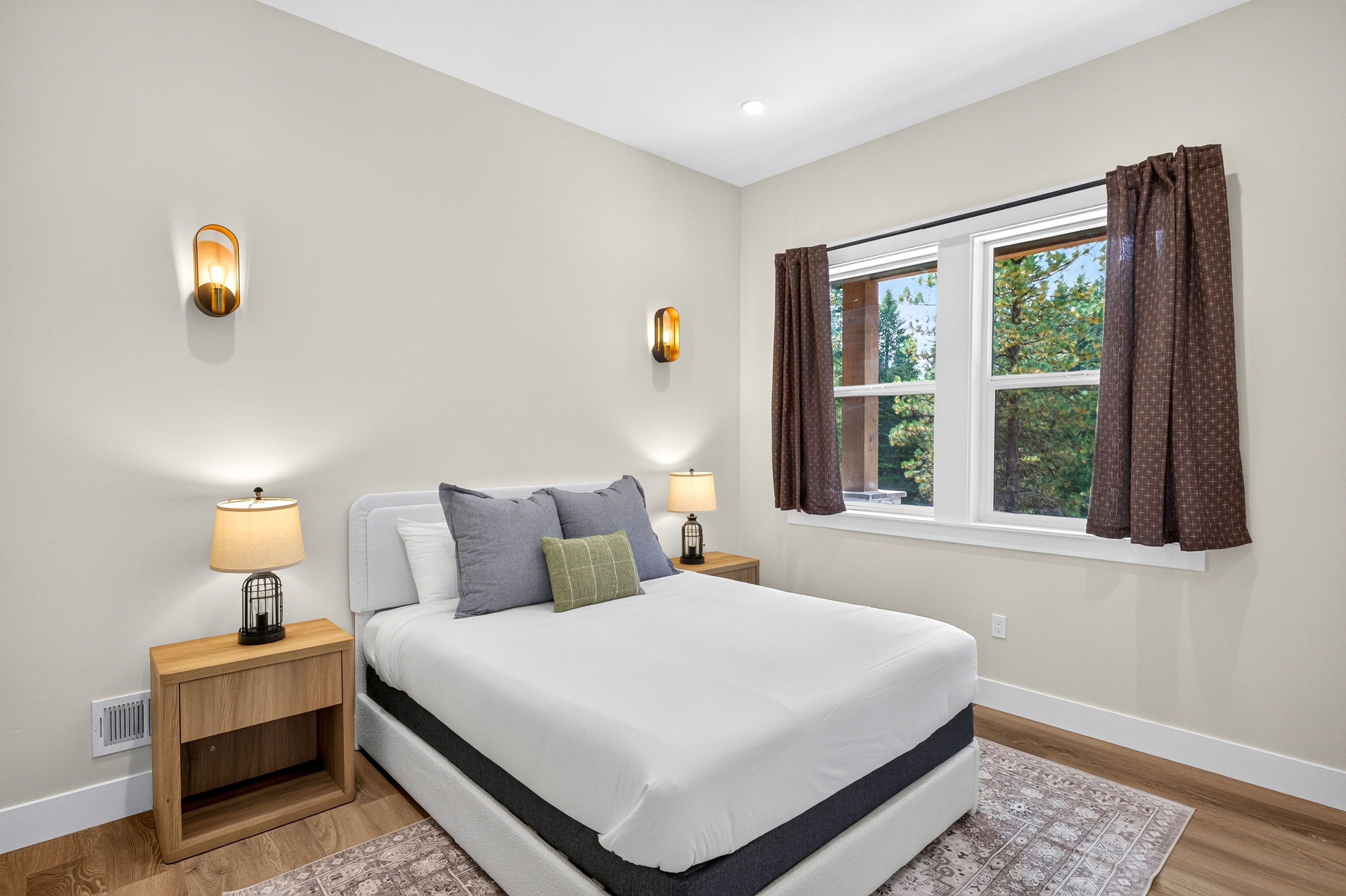 Recharge after a long day enjoying nature in this queen bed in bedroom #2 on the first floor
