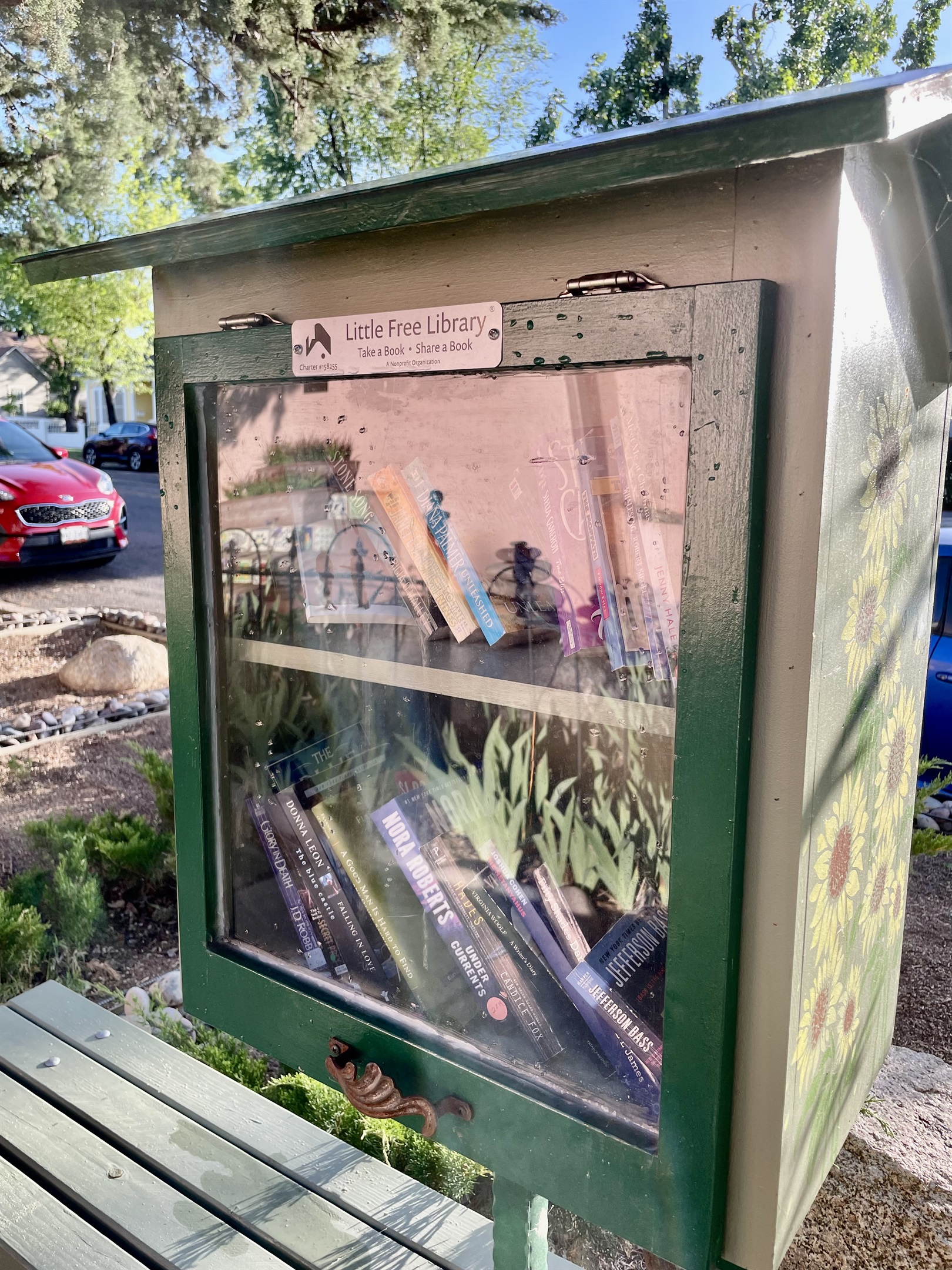 Explore our Little Free Library, stocked with a diverse collection of books lovingly shared and replenished by the community.