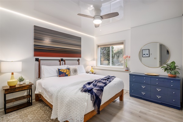 Dreamy King Bedroom with ceiling LD lighting 