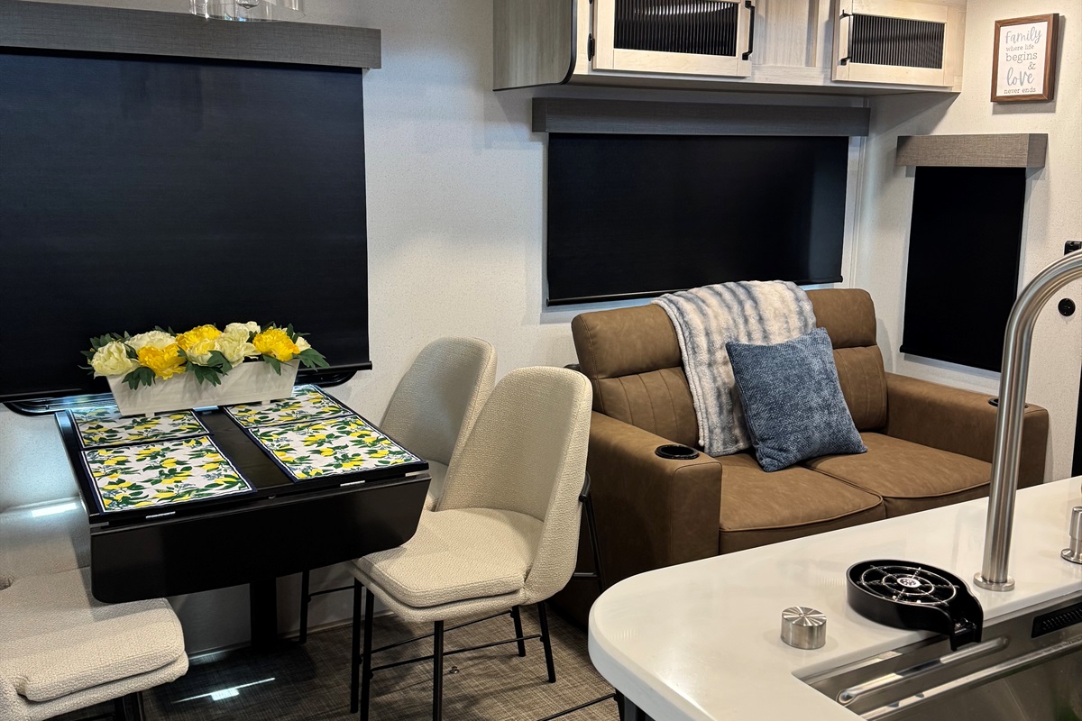 Living room with pull out sofa bed