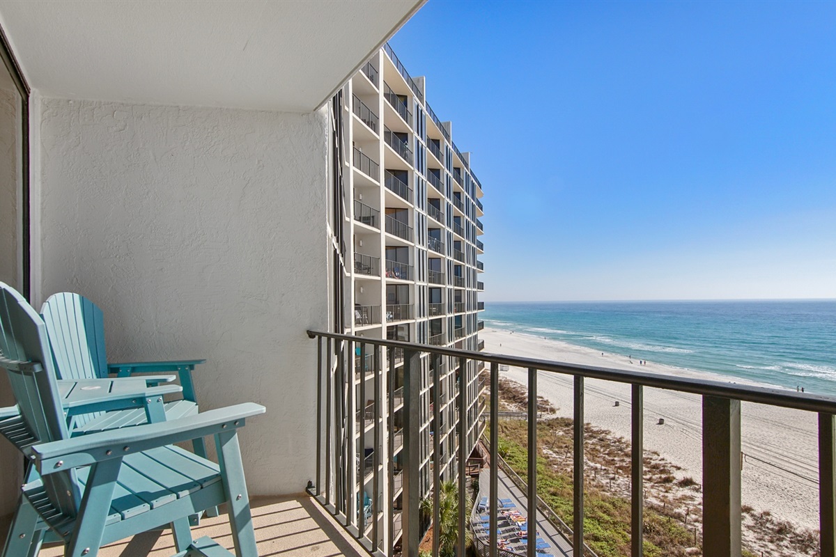 Private balcony with seating to enjoy the water view