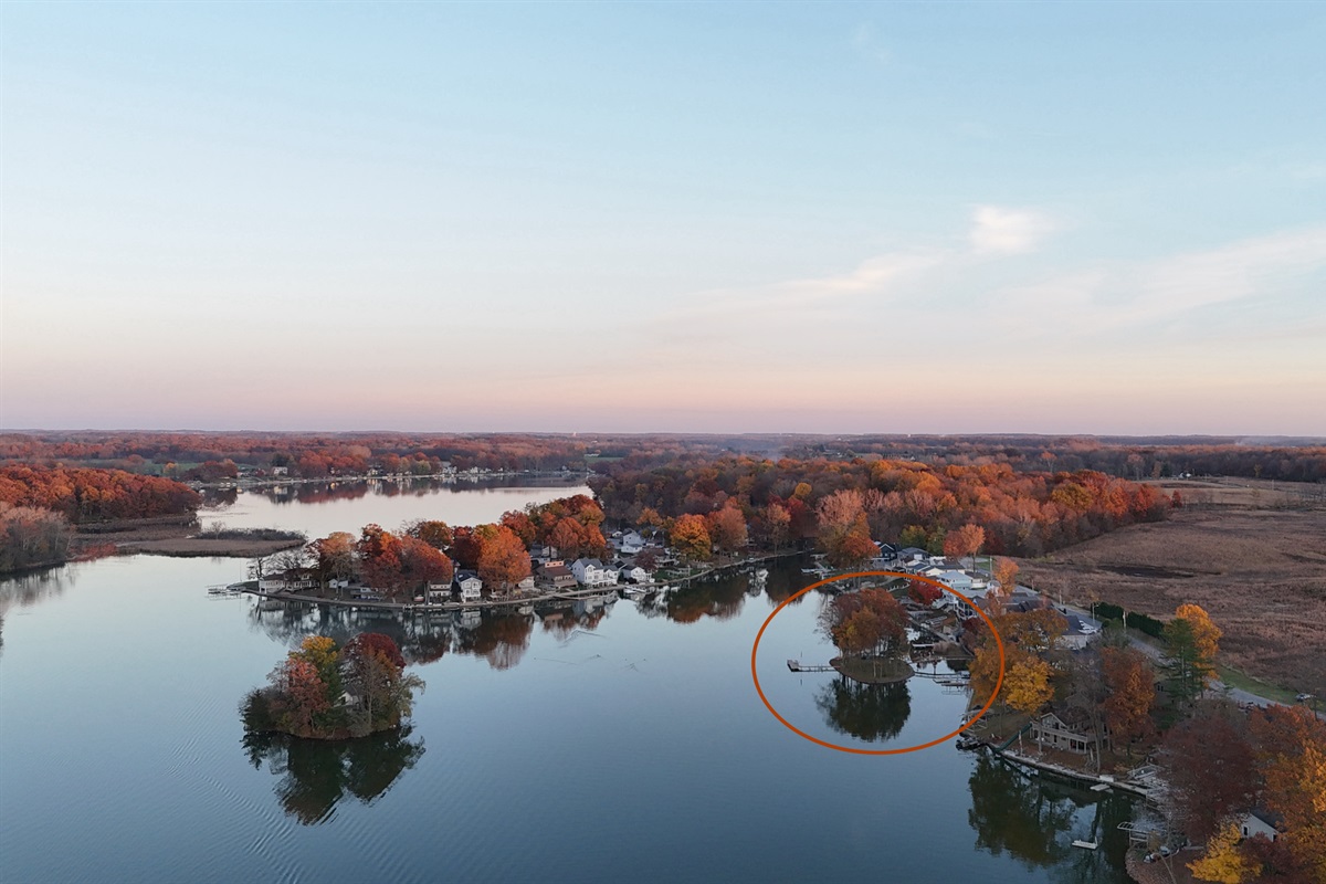 Looking over Sylvan Lake with our island in view!