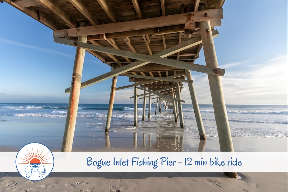 Take the golf cart or bikes to stroll along or under Bogue Inlet Pier.
