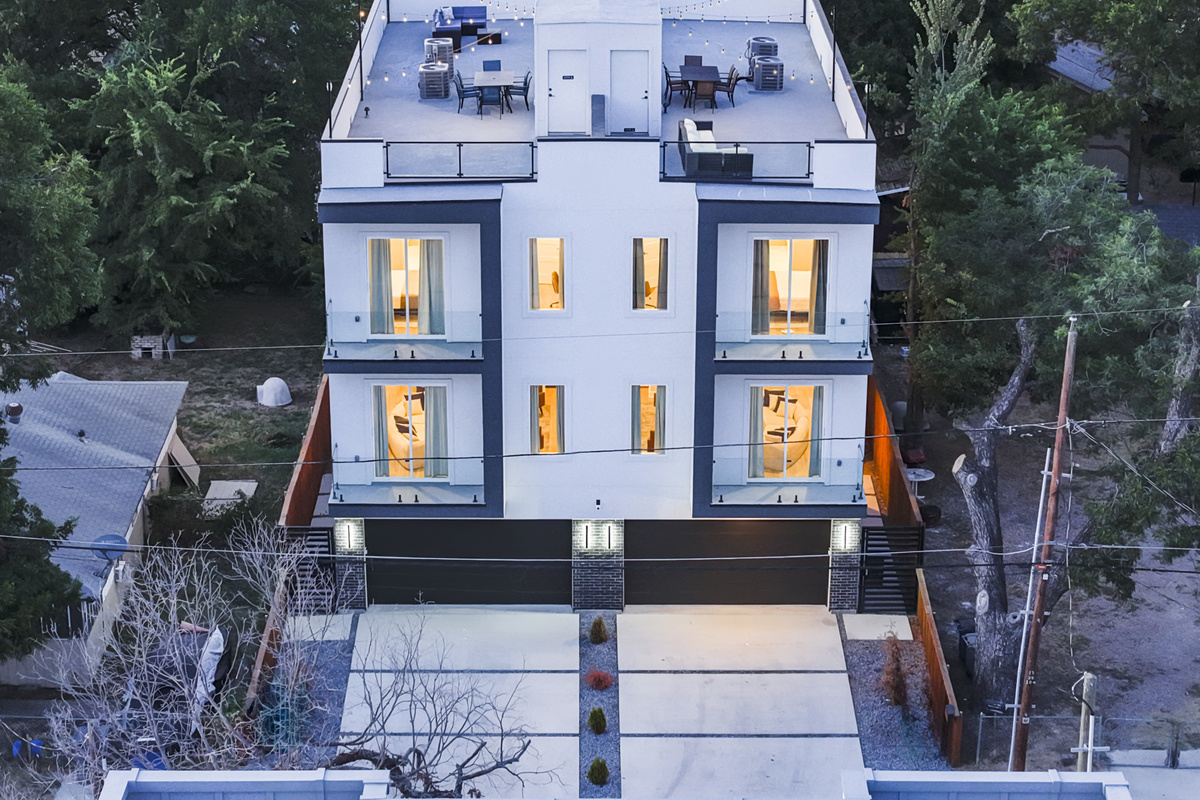 Enjoy stunning views and evening lights from your private terrace oasis!