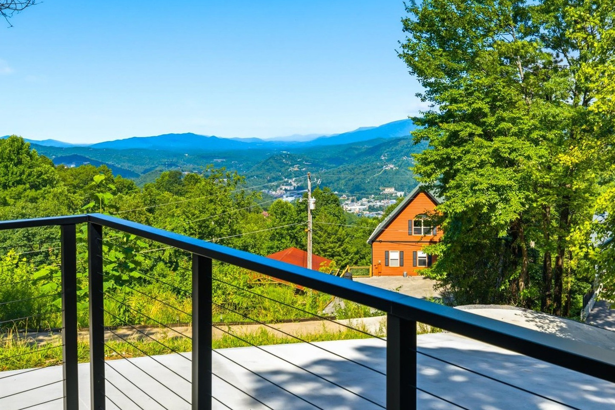 Take in the mountain views from the living room or step out onto the deck.