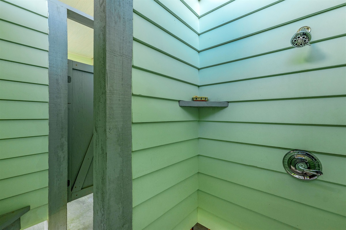 Crystal Paradise Outdoor Shower: Refresh under the sun with a private outdoor shower.