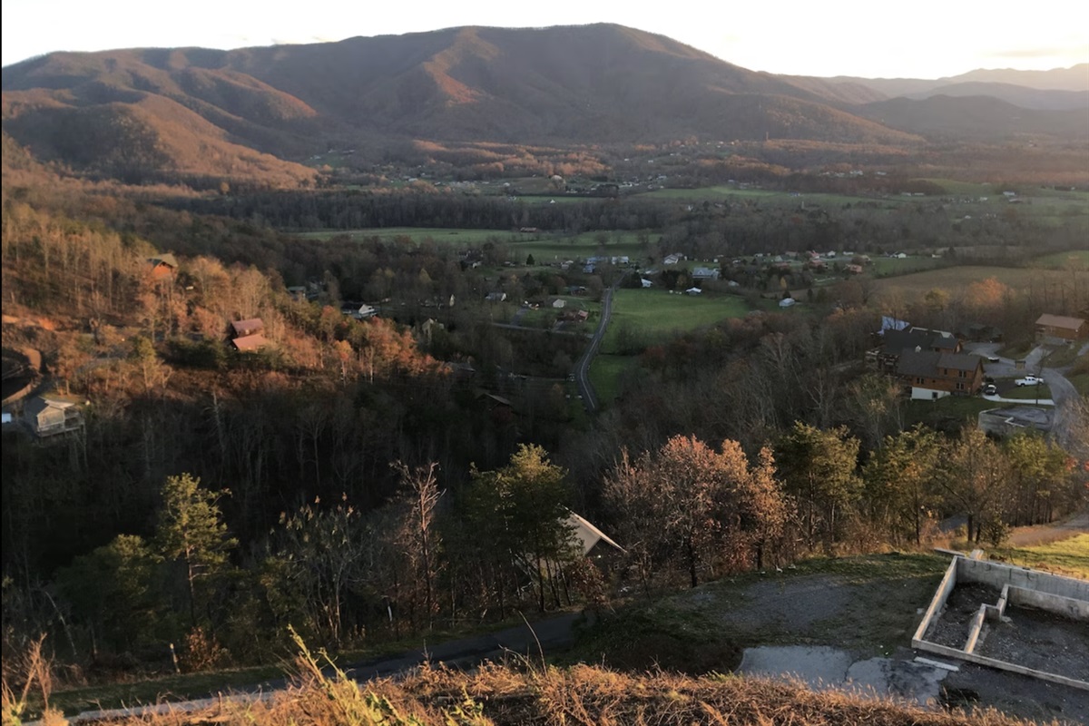Looking down from the top of the mountain into Ware's Valley