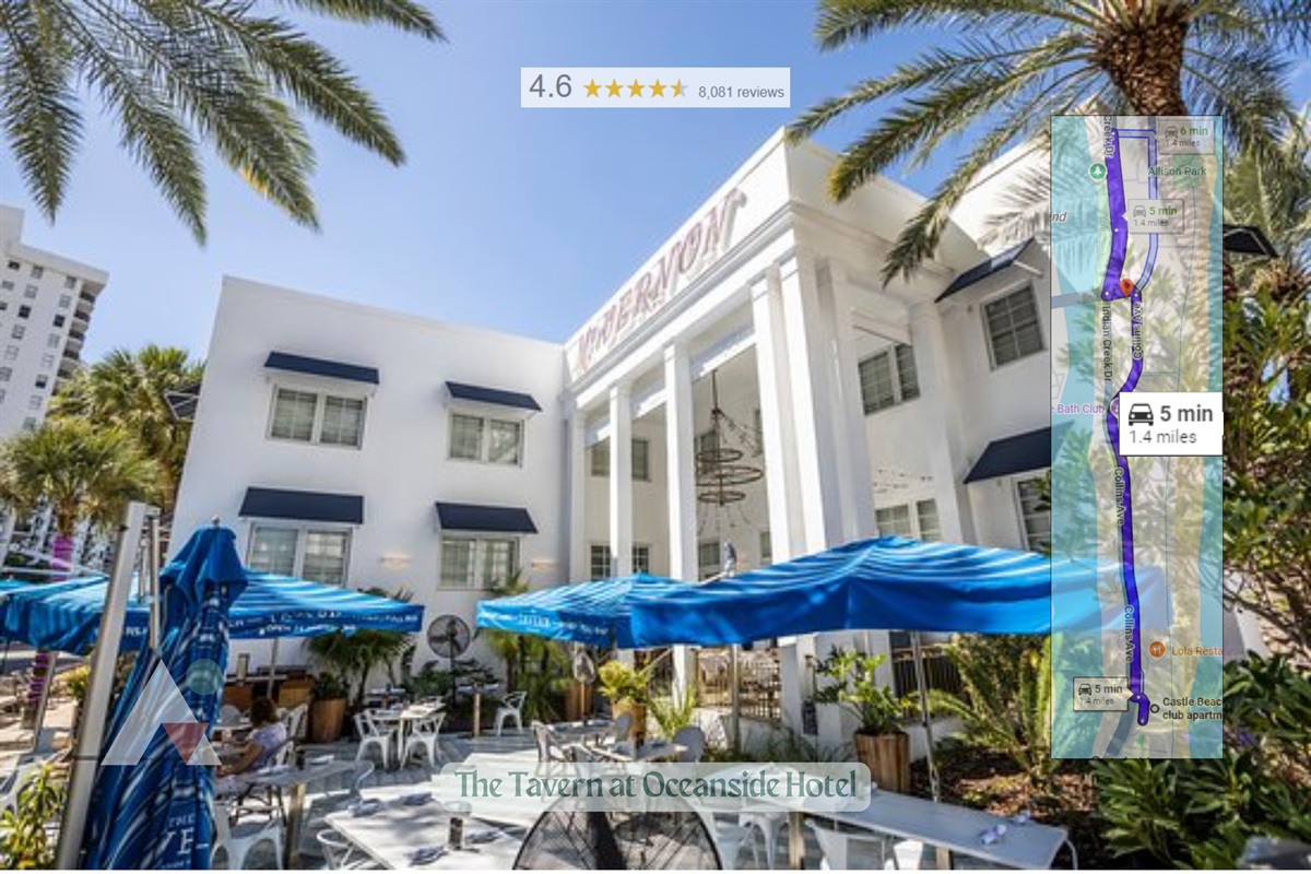 The Tavern at Oceanside offers a cozy, laid-back bar and bistro experience with a large covered outdoor patio. Guests enjoy a daily complimentary happy hour featuring signature tropical cocktails, local craft beers, and classic American pub bites. 