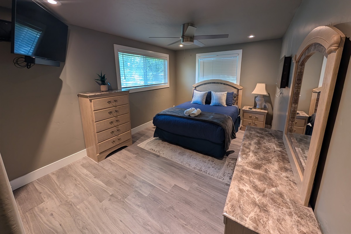 This bedroom is extra large