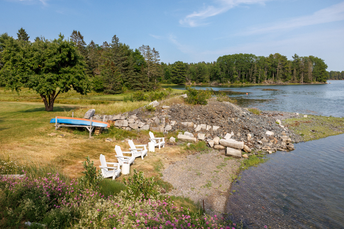 Stake your claim on the sun lounger and let the Maine summer actually reach you — bay breeze, no schedule, no reason to check the time at all.
