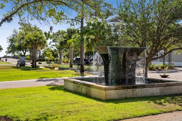 Enjoy green space and walkable shops/dining