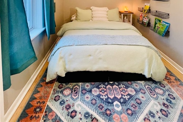 Peaceful bedroom designed for comfort and relaxation.