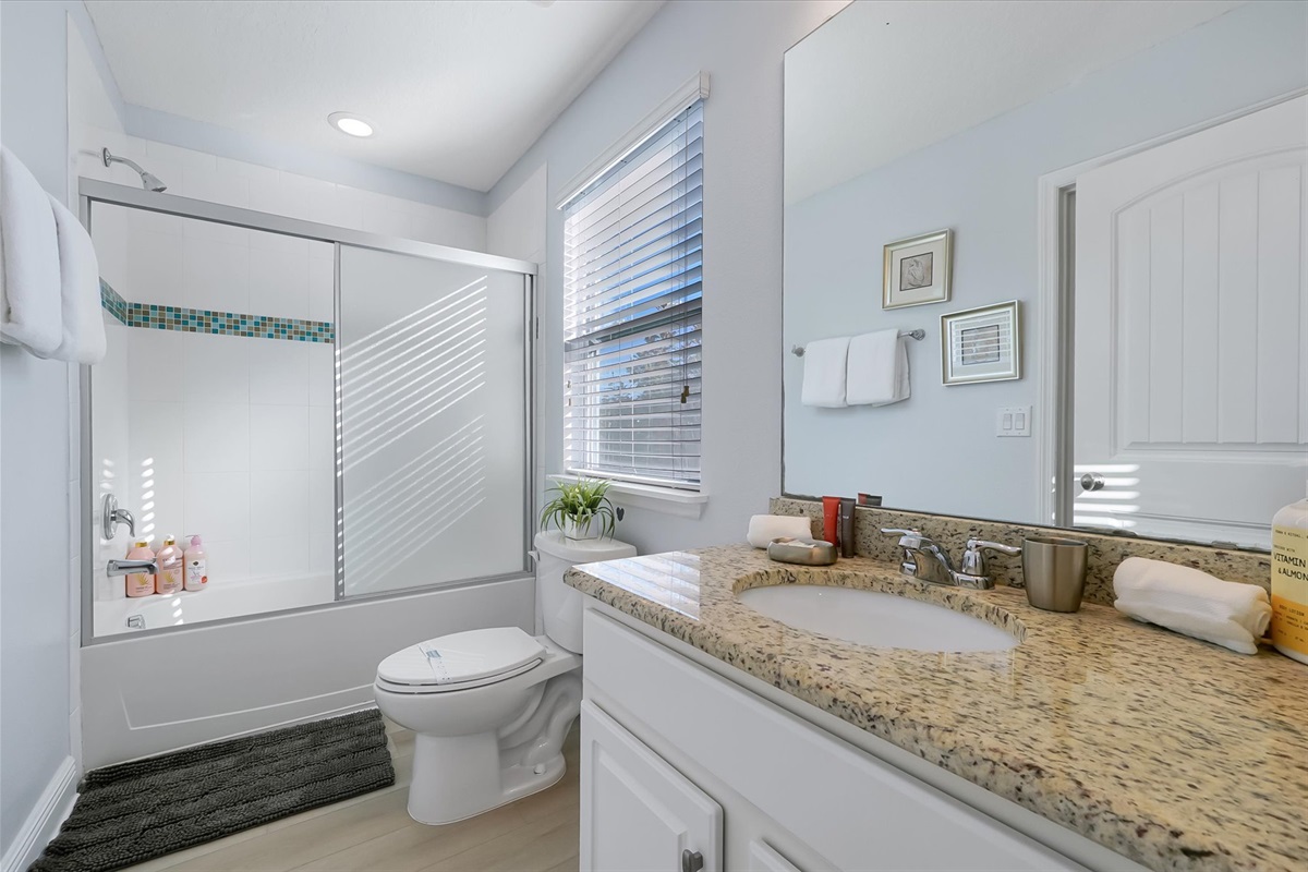 The Princess bathroom features a tub shower for baths.