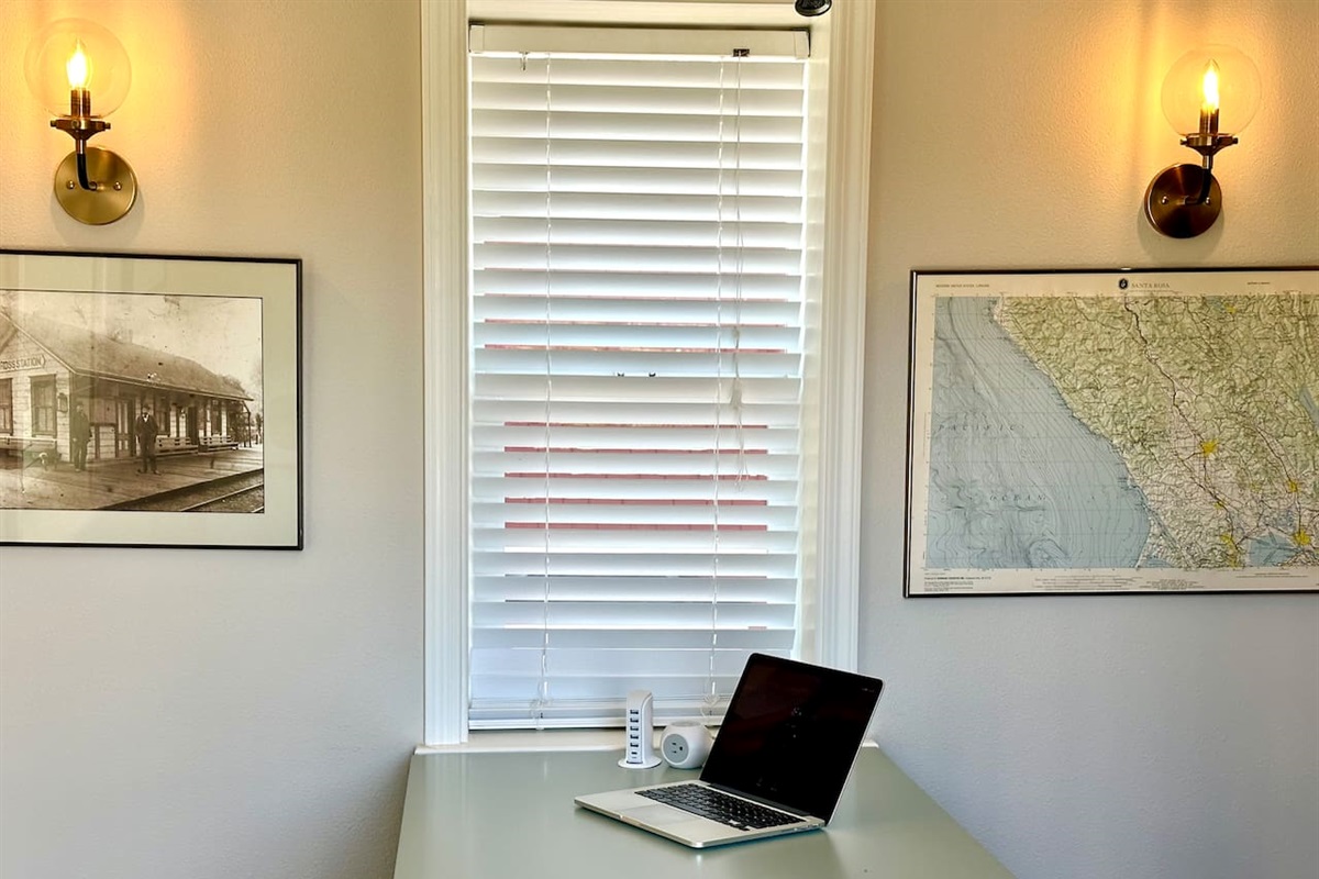 On the second floor of the water tower is a private office where you can get lots of work done, if you need some privacy and a dedicated workspace.