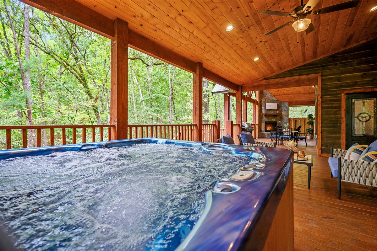 Oversized therapeutic hot tub.