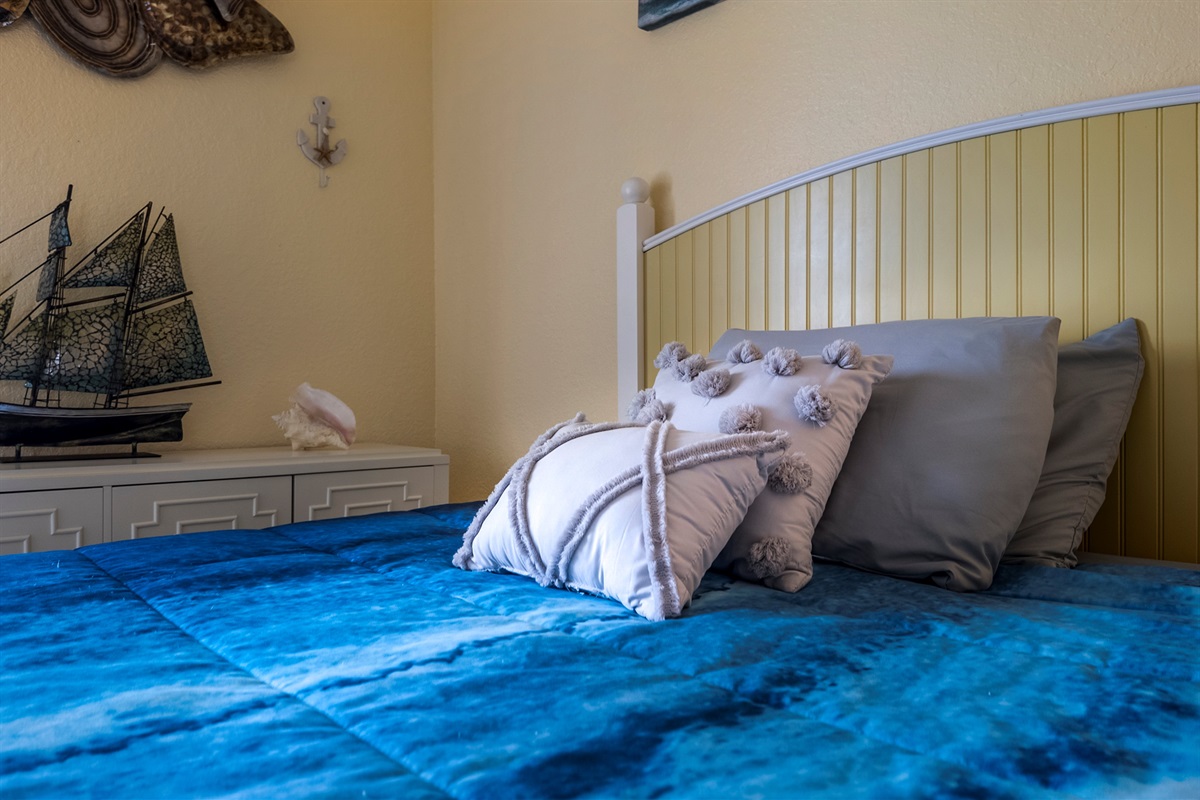 “Peaceful bedrooms for dreamy beach sleeps.”