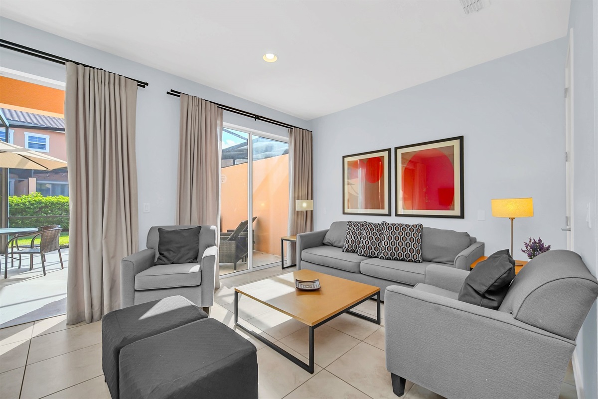Living room with plenty of seating for the whole family.